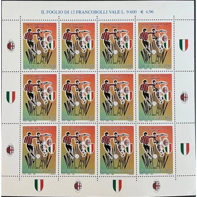 Italia 1999 - Fotbal, Milan campioana, minicoala neuzata