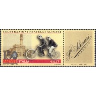 Italia 2003 - Fratii Alinari, fotografie, ciclism, serie neuzata cu vinieta