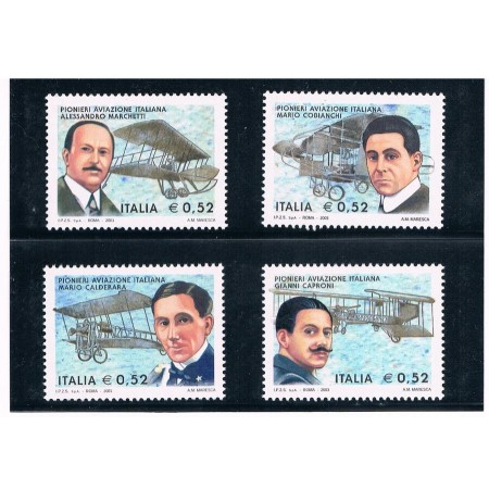 Italia 2003 - Pionierii aviației, avioane, serie neuzata