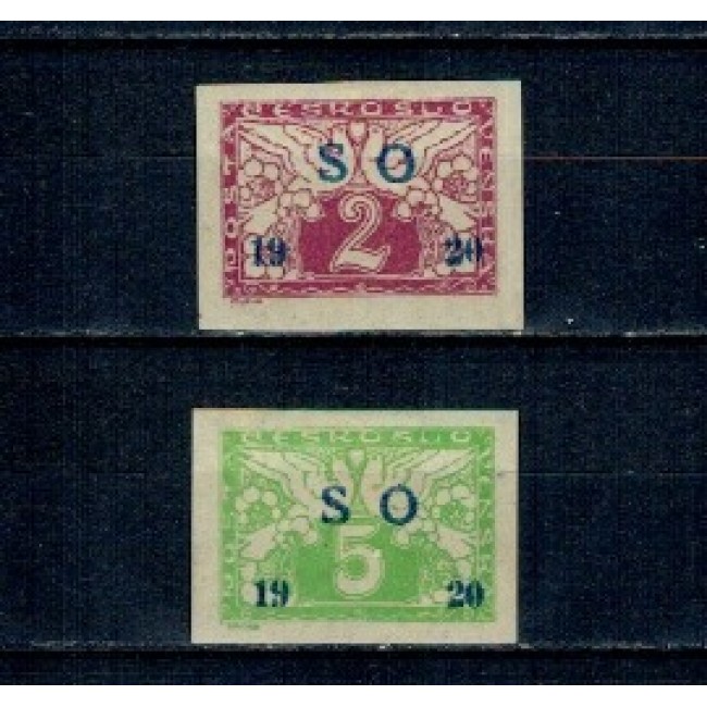 Silezia Superioara 1920 - Marci pentru scrisori expres, serie nedantelata nestampilata cu sarniere