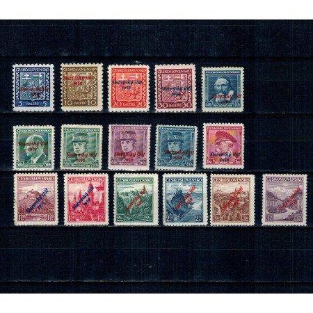 Slovacia 1939, ocupatia germana - Supratipar pe Cehoslovacia, motive locale, serie incompleta, nestampilata, cu sarniere