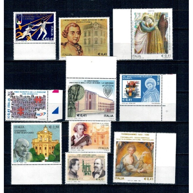 Italia - Lot timbre neuzate, anii 2000