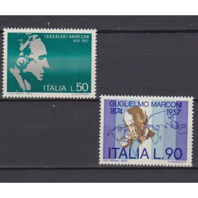 Italia 1974 - Marconi, telefonie, serie neuzata