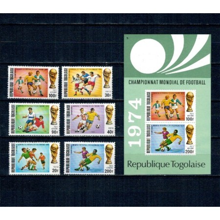 Togo 1974 - Campionatul Mondial de Fotbal, serie si colita neuzata