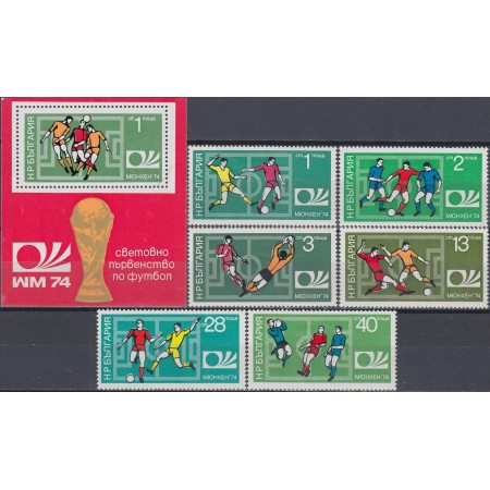 Bulgaria 1974 - Campionatul Mondial de Fotbal, serie si colita neuzata