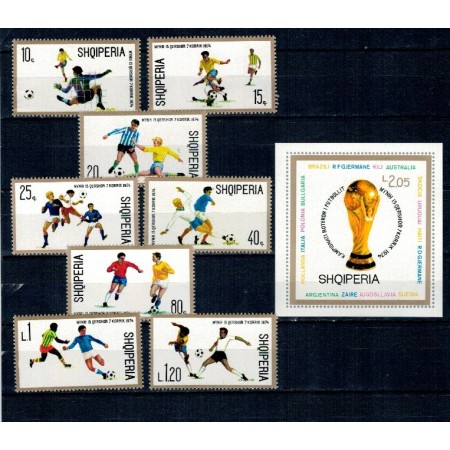 Albania 1974 - Campionatul Mondial de Fotbal, serie si colita neuzata