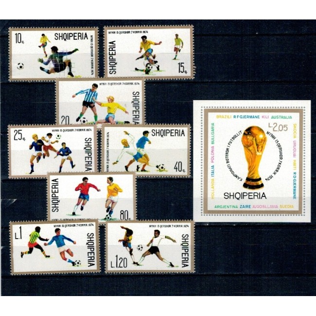 Albania 1974 - Campionatul Mondial de Fotbal, serie si colita neuzata