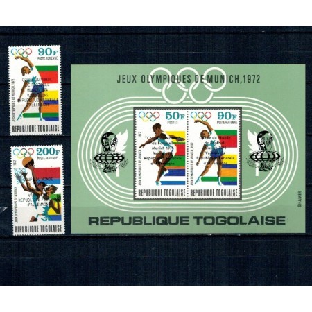 Togo 1974 - Campionatul Mondial de Fotbal, supratipar medaliati, serie si colita neuzata