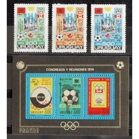 Uruguay 1974 - Campionatul Mondial de Fotbal, Jocurile Olimpice, serie si colita neuzata