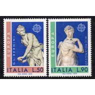 Italia 1974 - Europa, sculpturi, arta, CEPT, serie neuzata
