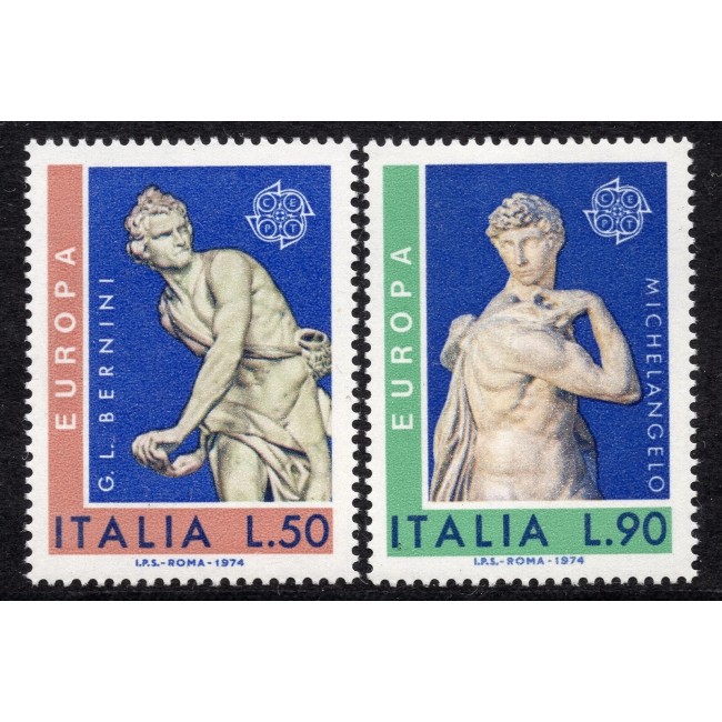 Italia 1974 - Europa, sculpturi, arta, CEPT, serie neuzata