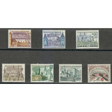 Cehoslovacia 1965 - Orașe istorice, clădiri, arhitectura, serie neuzata