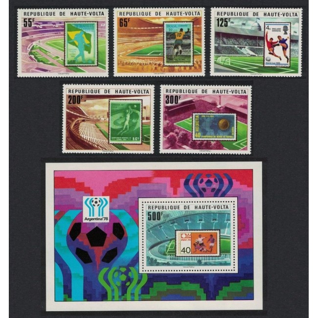 Haute Volta 1977 - Campionatul Mondial de Fotbal, serie si colita neuzata