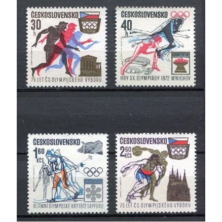 Cehoslovacia 1971 - Comitetul Olimpic, sport, serie neuzata