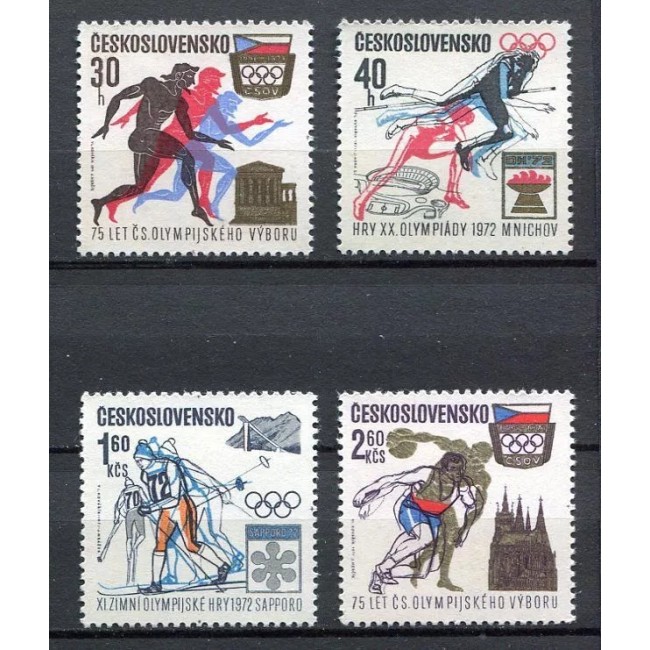 Cehoslovacia 1971 - Comitetul Olimpic, sport, serie neuzata