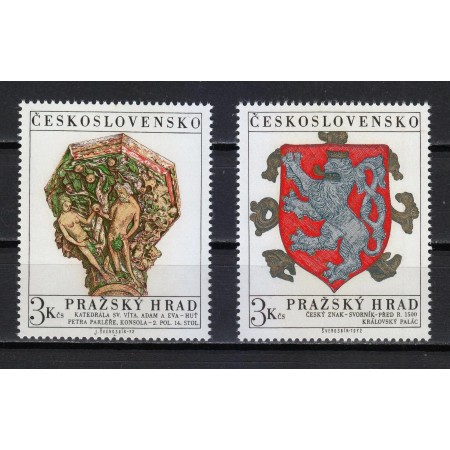 Cehoslovacia 1972 - Castelul Praga, istorie, arta, heraldica, serie neuzata