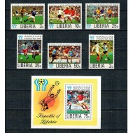 Liberia 1978 - Campionatul Mondial de Fotbal, serie si colita neuzata