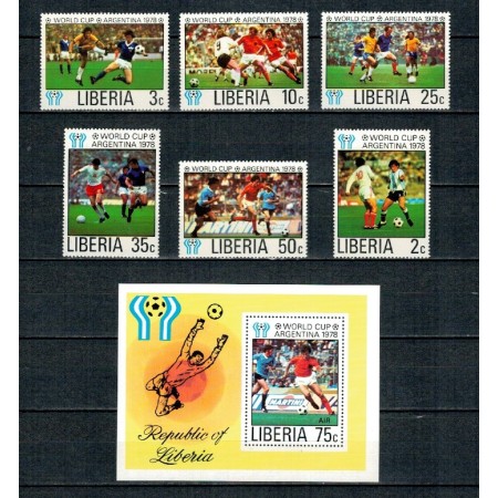 Liberia 1978 - Campionatul Mondial de Fotbal, serie si colita neuzata