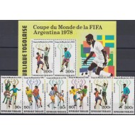Togo 1978 - Campionatul Mondial de Fotbal, serie si colita neuzata