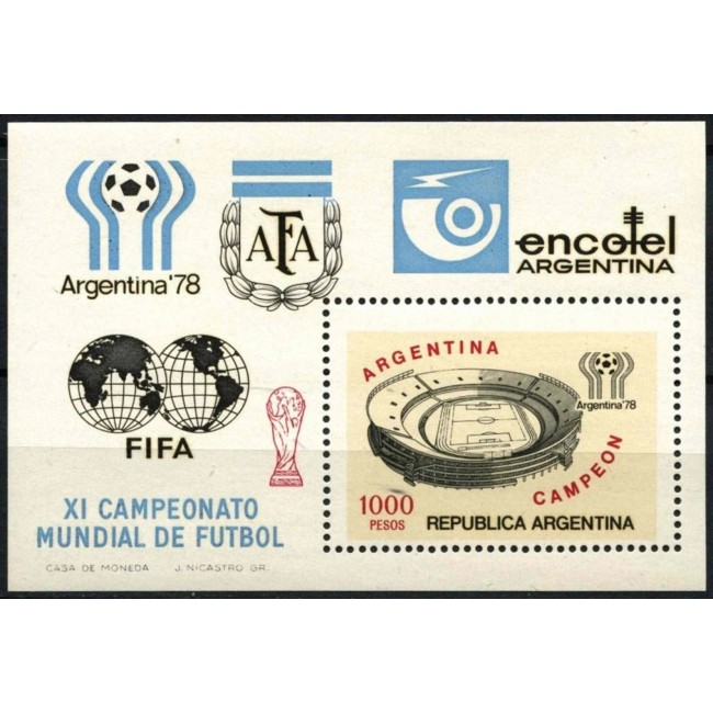 Argentina 1978 - Campionatul Mondial de Fotbal, cupa, colita neuzata