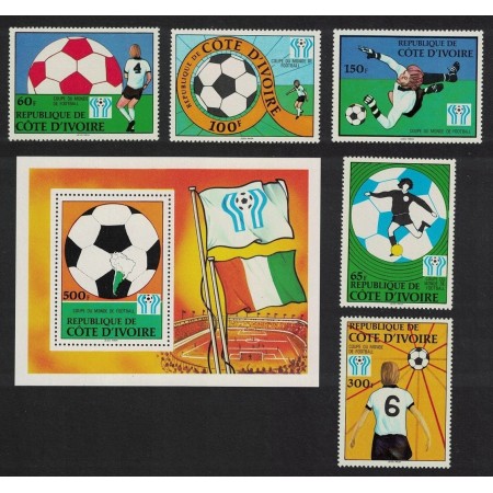 Cote Divoire 1978 - Campionatul Mondial de Fotbal, serie si colita neuzata