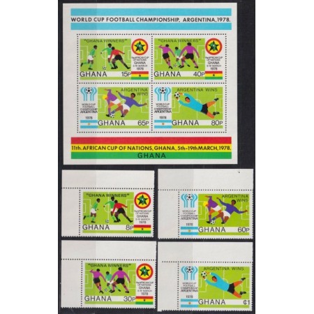 Ghana 1978 - Campionatul Mondial de Fotbal, serie si colita neuzata