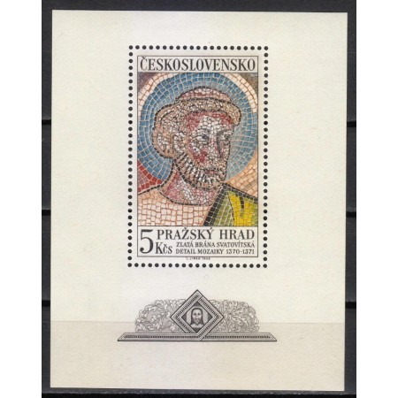 Cehoslovacia 1968 - Castelul Praga, mozaic, colita neuzata