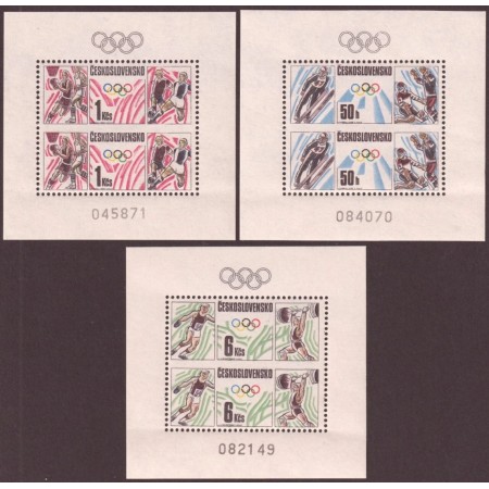 Cehoslovacia 1988 - Jocurile Olimpice, sport, serie blocuri neuzate