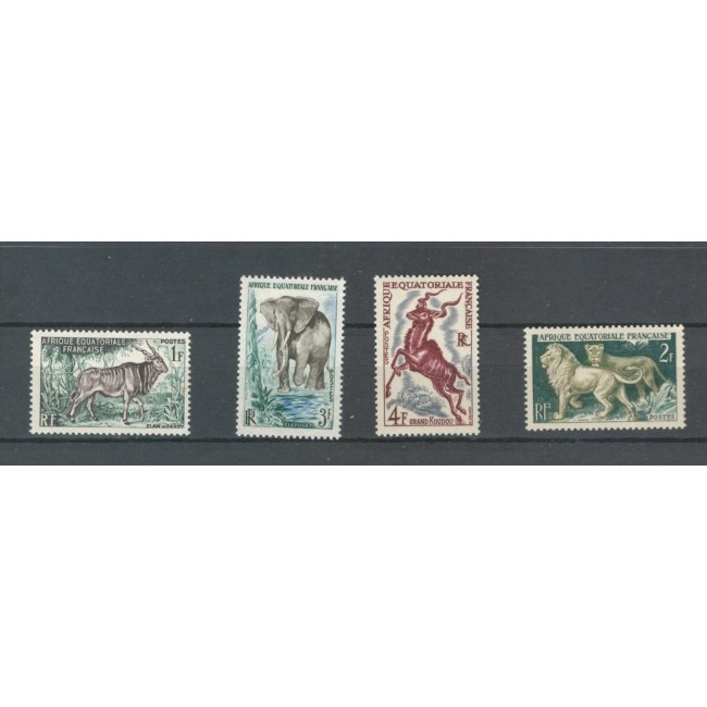 Africa Ecuatoriala Franceza 1957 - Fauna, animale, serie neuzata