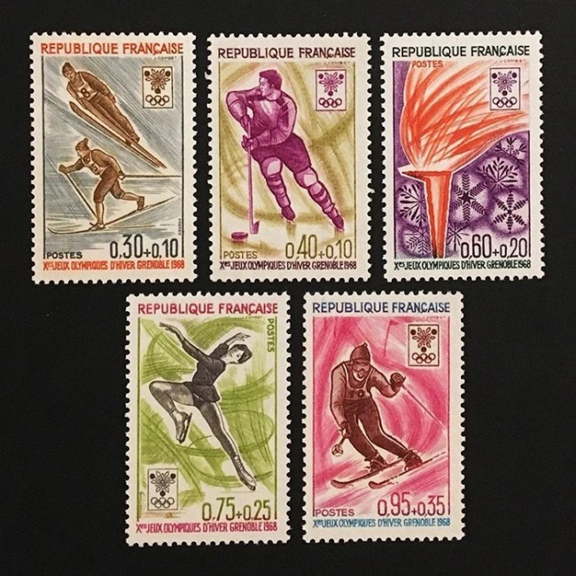 Franta 1968 - Jocurile Olimpice de iarna, sport, serie neuzata