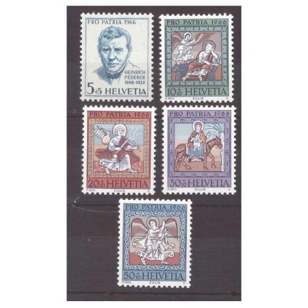 Elvetia 1966 - Pro Patria, picturi, serie neuzata