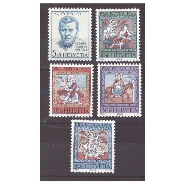 Elvetia 1966 - Pro Patria, picturi, serie neuzata