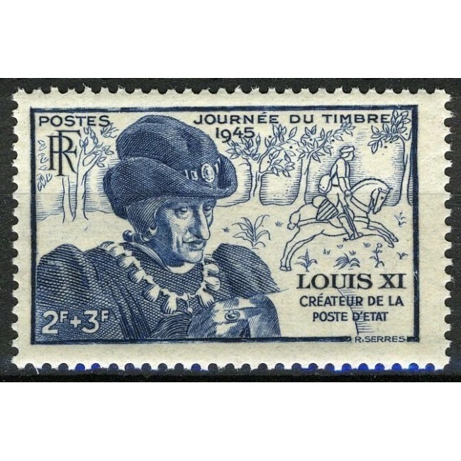 Franta 1945 - Ziua mărcii poștale, neuzat