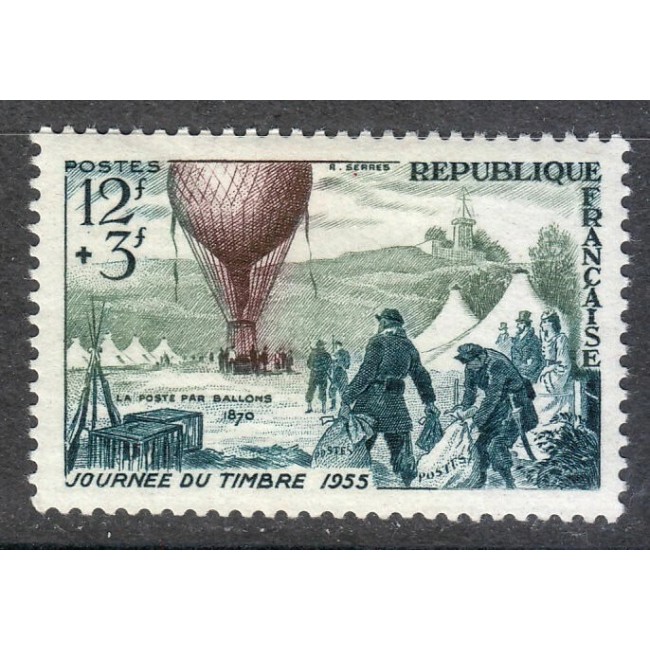 Franta 1955 - Ziua marcii postale, balon, neuzat