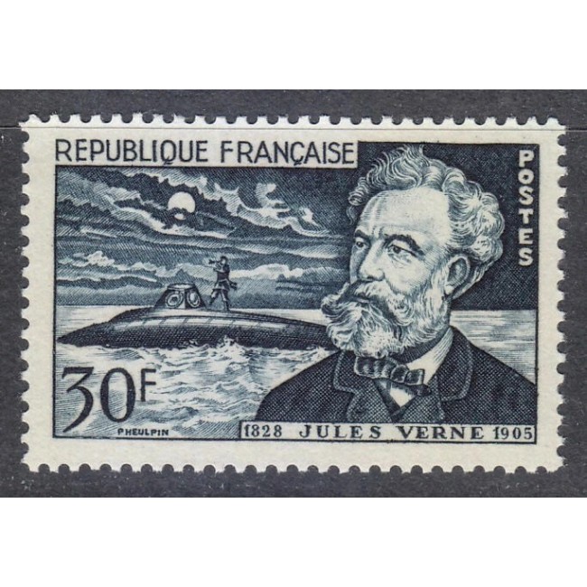 Franta 1955 - Jules Verne, submarin, neuzat