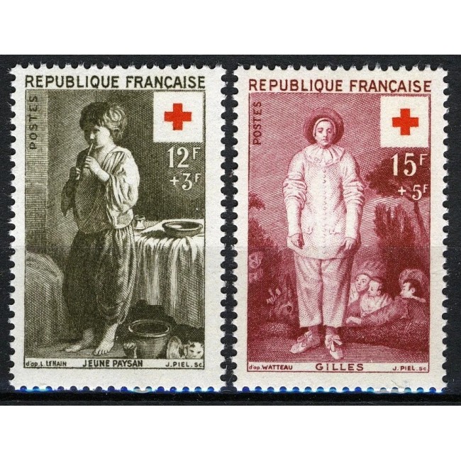 Franta 1956 - Crucea Rosie, serie neuzata