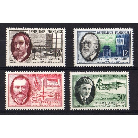 Franta 1957 - Inventatori si oameni de știința, personalități, serie neuzata