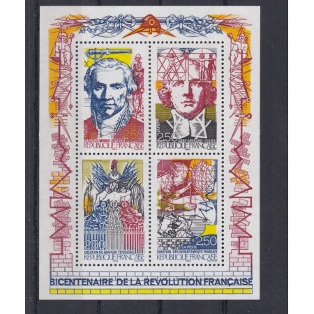 Franta 1990 - Aniversarea Revoluției, bloc neuzat