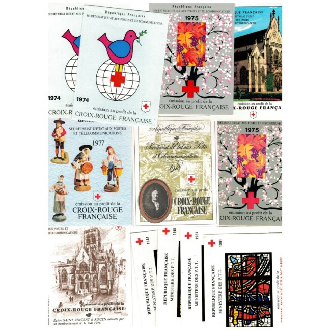 Franta 1960-1983 - Crucea Rosie, lot carnete filatelice neuzate