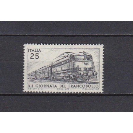 Italia 1970 - Ziua mărcii poștale, tren, neuzat