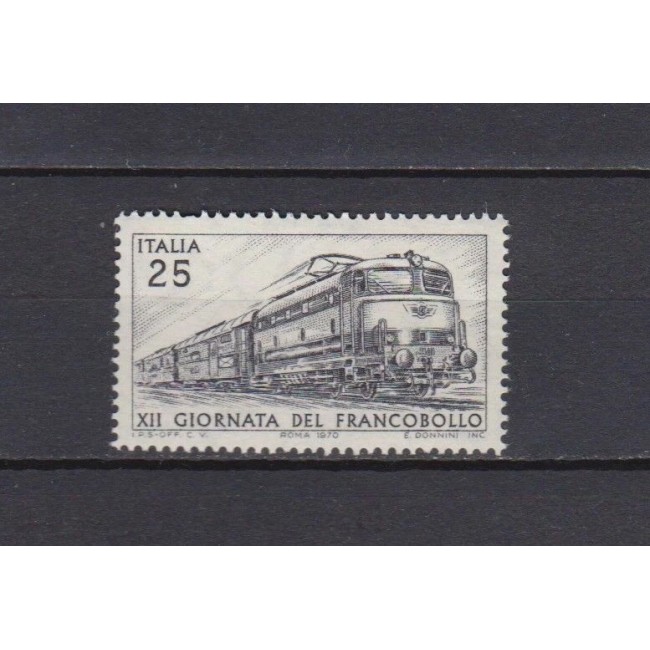 Italia 1970 - Ziua mărcii poștale, tren, neuzat