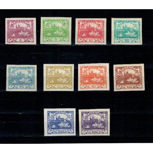 Cehoslovacia 1918 - Uzuale, Castelul Hradcany, serie nedantelata neștampilata cu șarniere