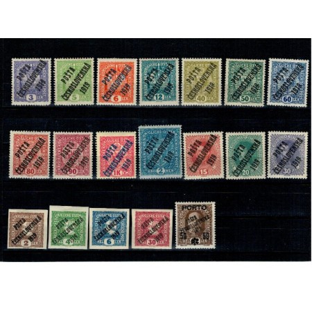 Cehoslovacia 1919 - Supratipar pe Austria, lot marci nestampilate