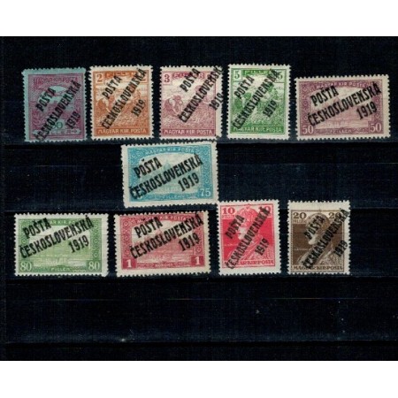 Cehoslovacia 1919 - Supratipar pe Ungaria, lot marci nestampilate