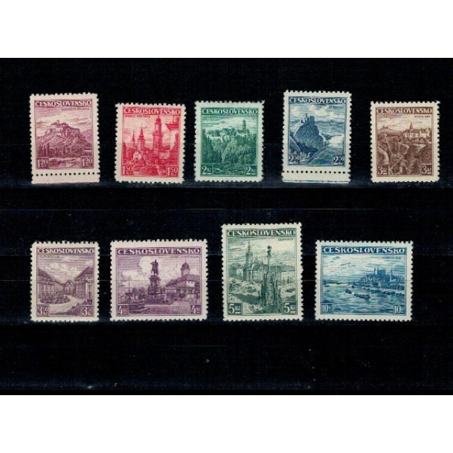 Cehoslovacia 1937 - Vederi, uzuale, serie nestampilata
