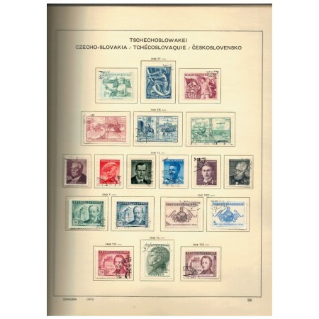 Cehoslovacia 1945-1975 - Colecție timbre stampilate, pe file, in album, aproape complet