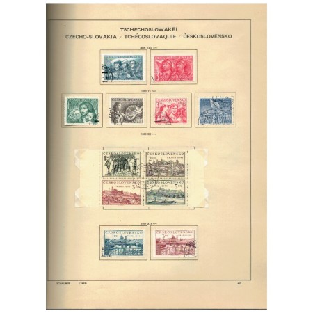 Cehoslovacia 1945-1975 - Colecție timbre stampilate, pe file, in album, aproape complet