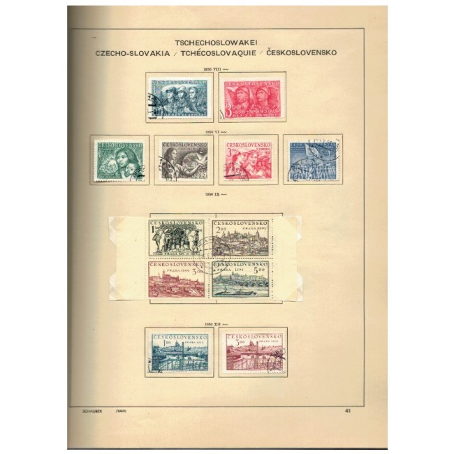Cehoslovacia 1945-1975 - Colecție timbre stampilate, pe file, in album, aproape complet