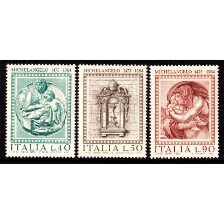 Italia 1975 - Michelangelo, arta, serie neuzata