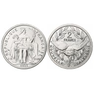 New Caledonia 2003 - 2 francs, aluminiu, UNC